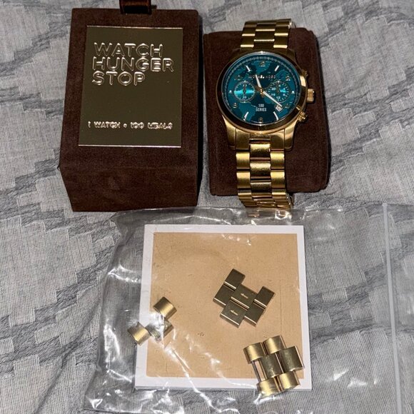 Michael Kors Watch Hunger Stop Gold Stainless Steel Watch Multifunction main image 7